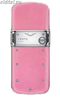 Vertu Constellation Polished Stainless Steel Pink Leather
